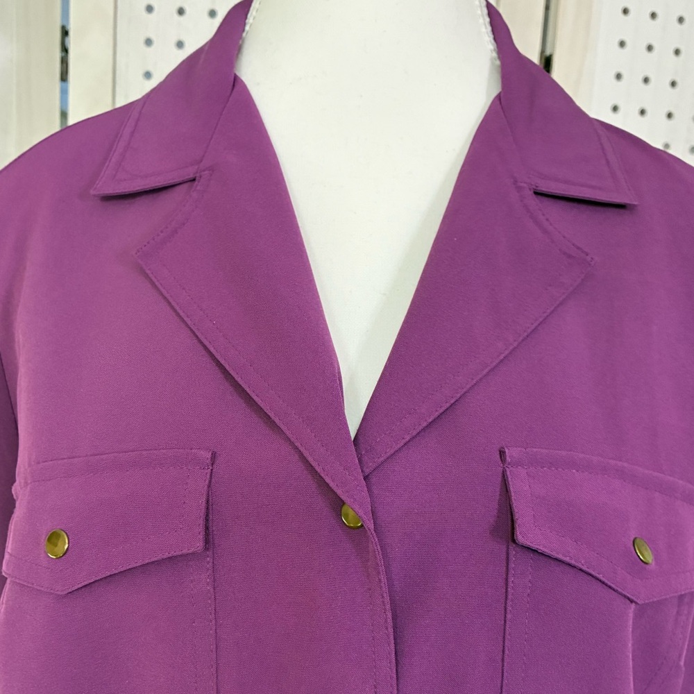 Purple Cathy Che Stretch Top Size 12 - Picture 2 of 9